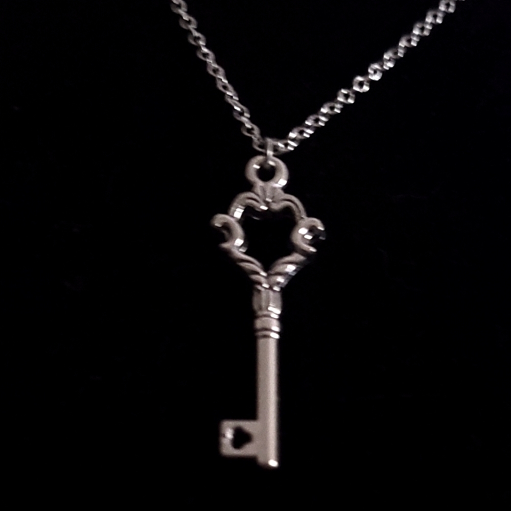 Tibetan Silver Key Charm Necklace